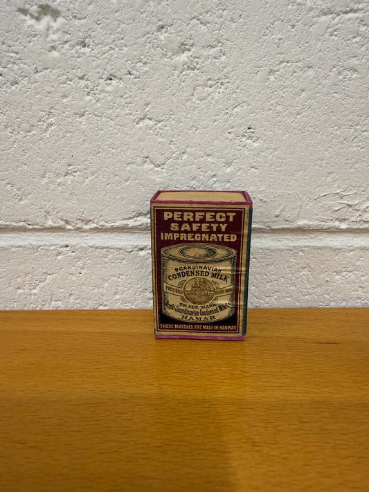 Antique Safety Match Box Featuring Norwegian Advertising