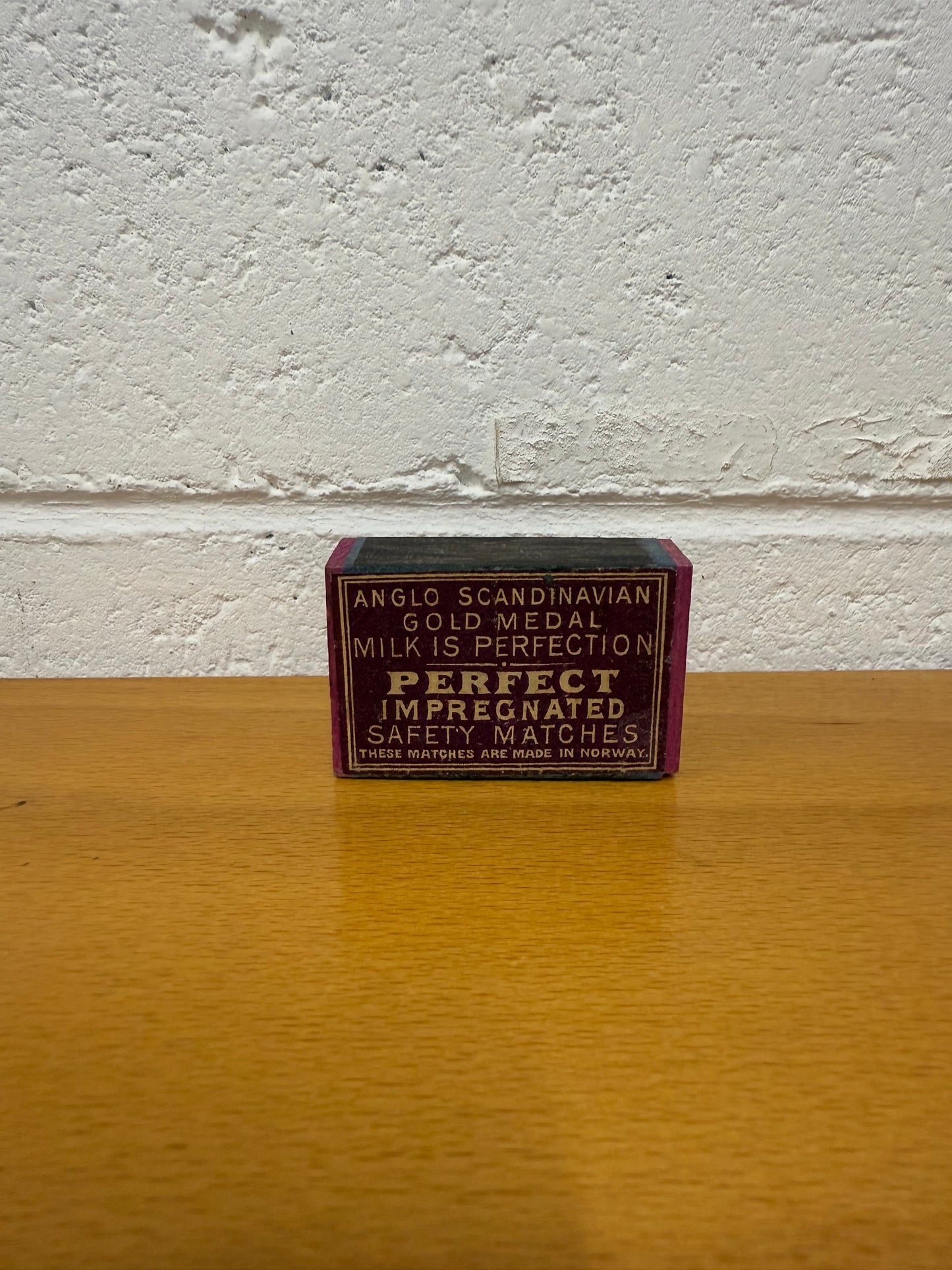Antique Safety Match Box Featuring Norwegian Advertising