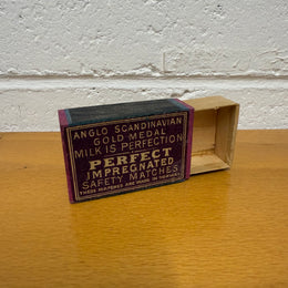 Antique Safety Match Box Featuring Norwegian Advertising