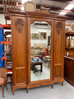 Very Practical & Decorative Antique French Oak Three Door Armoire | Antique & Vintage | Moonee Ponds Antiques | Australia Wide Delivery