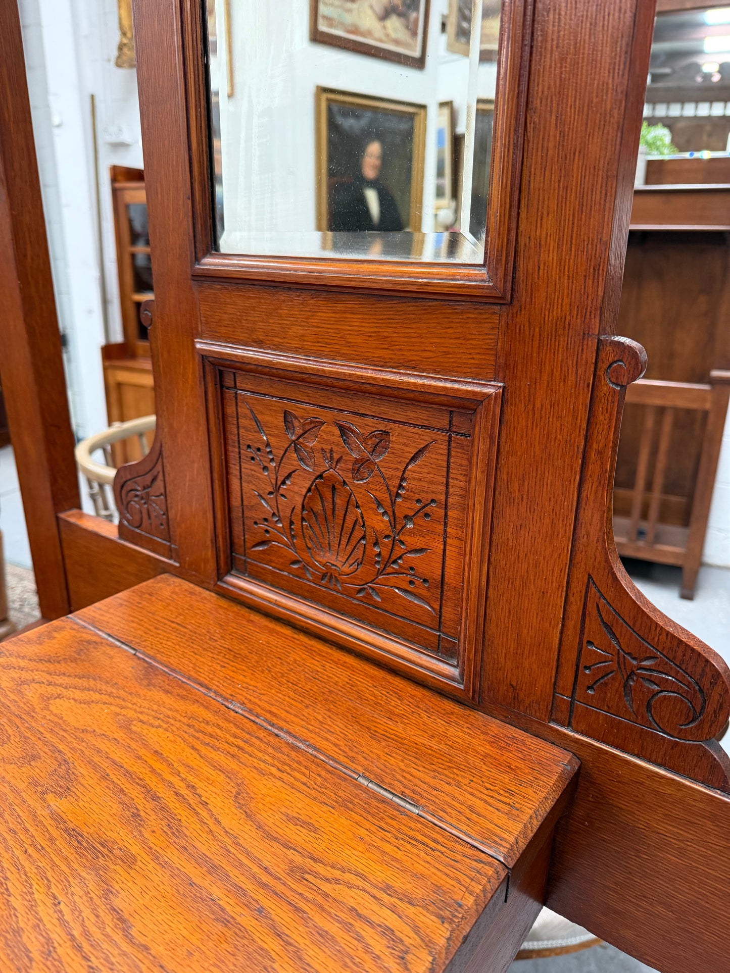 Edwardian Oak Hallstand