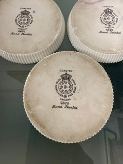 Royal Worcester English Set Three Coasters | Antique & Vintage | Moonee Ponds Antiques | Australia Wide Delivery