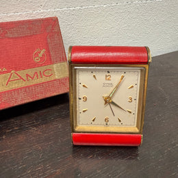 Superb Art Deco Cyma Travel Clock Original Carry Case & Box.