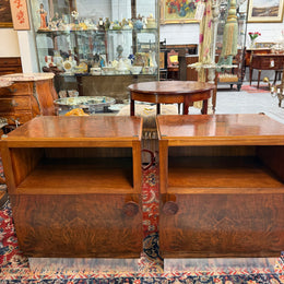 Art Deco Fully Restored Figured Walnut Bedside Cabinets
