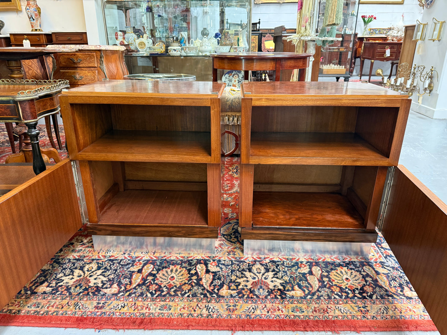 Art Deco Fully Restored Figured Walnut Bedside Cabinets