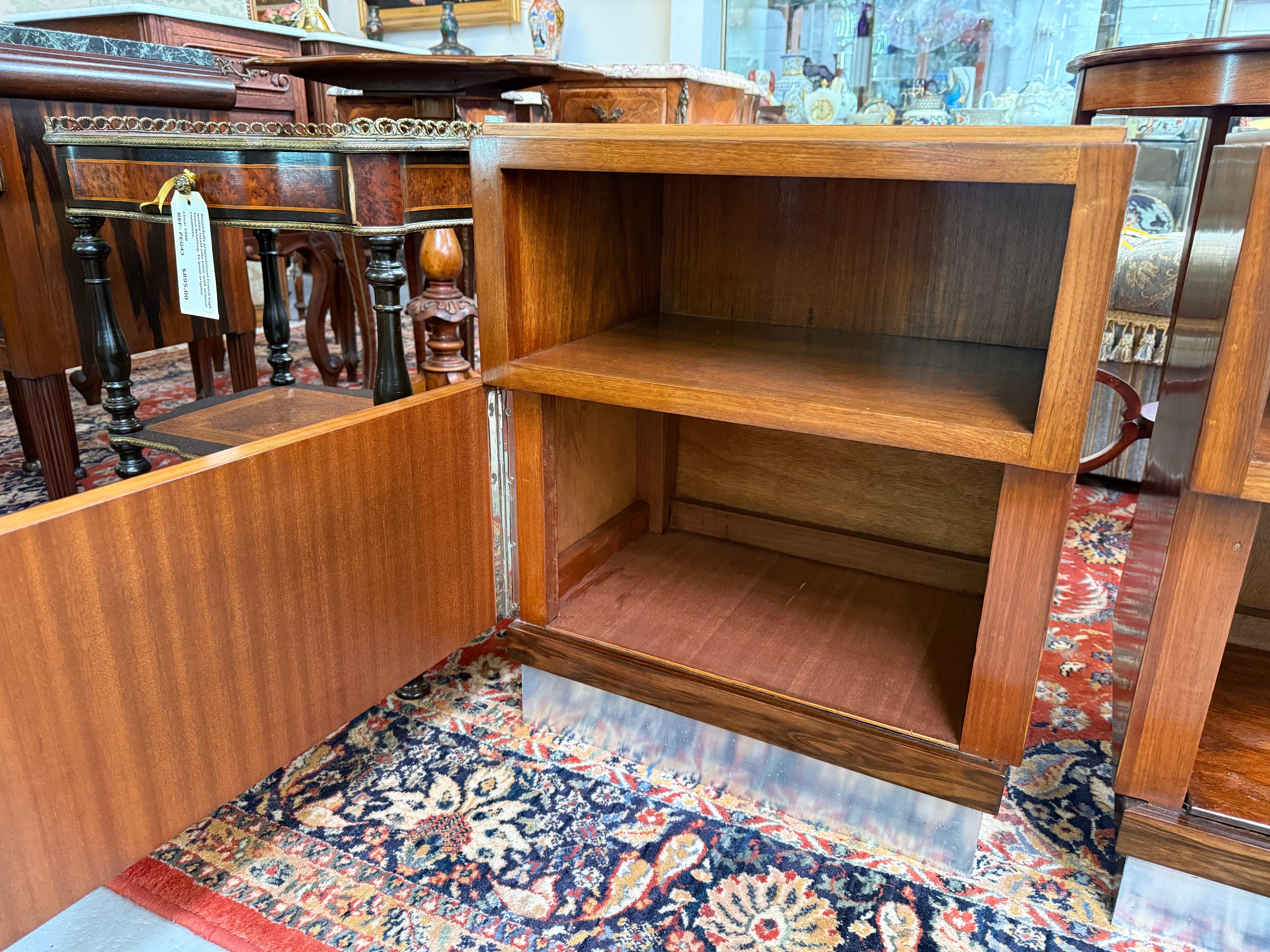 Art Deco Fully Restored Figured Walnut Bedside Cabinets | Antique & Vintage | Moonee Ponds Antiques | Australia Wide Delivery