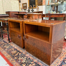 Art Deco Fully Restored Figured Walnut Bedside Cabinets