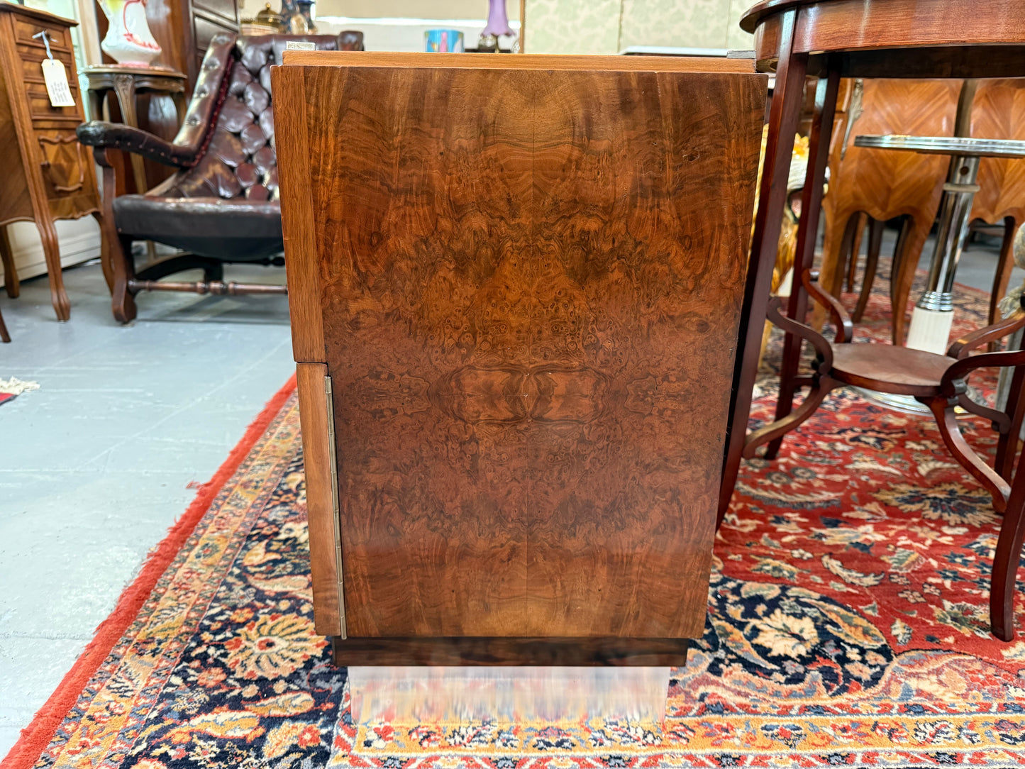 Art Deco Fully Restored Figured Walnut Bedside Cabinets
