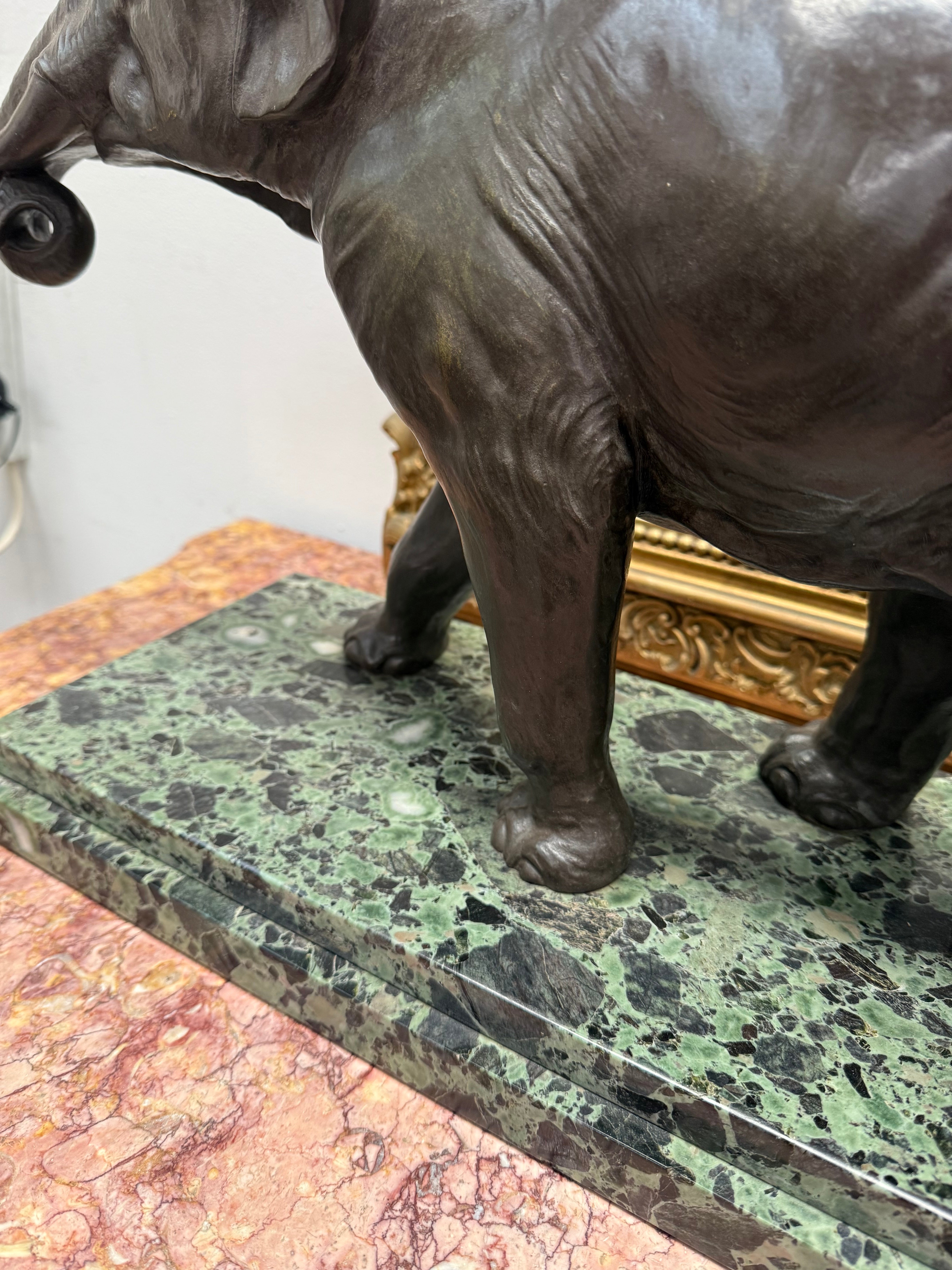 Art Deco Bronze & Marble Elephant Group Sculpture Signed "Richard" | Antique & Vintage | Moonee Ponds Antiques | Australia Wide Delivery