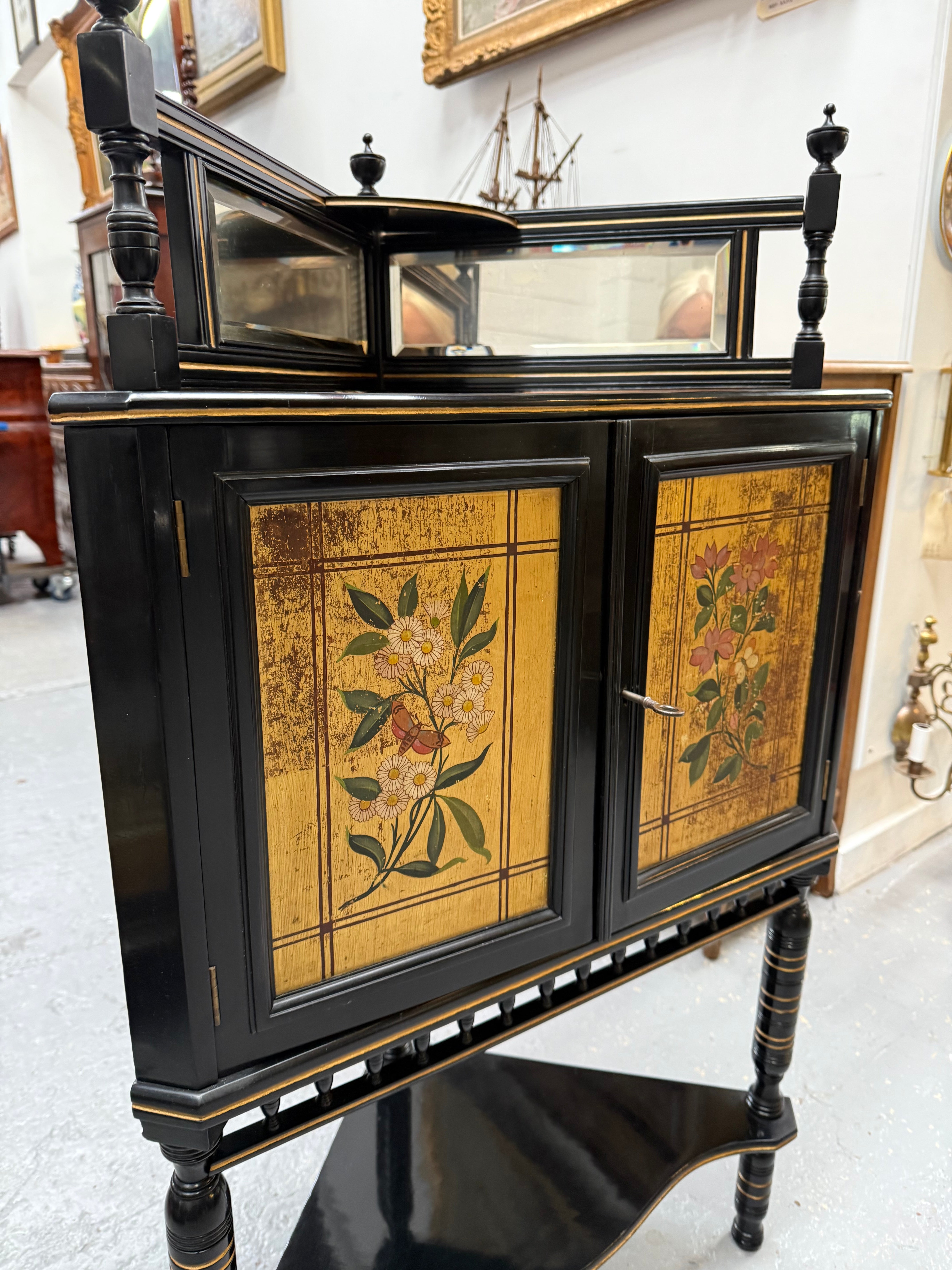 Stunning Aesthetic Movement Corner Cabinet