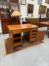 French Oak Faux Partners Desk of Pleasing Small Proportions | Antique & Vintage | Moonee Ponds Antiques | Australia Wide Delivery