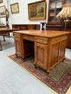 French Oak Faux Partners Desk of Pleasing Small Proportions | Antique & Vintage | Moonee Ponds Antiques | Australia Wide Delivery