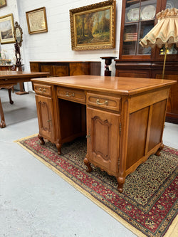 French Oak Faux Partners Desk of Pleasing Small Proportions | Antique & Vintage | Moonee Ponds Antiques | Australia Wide Delivery