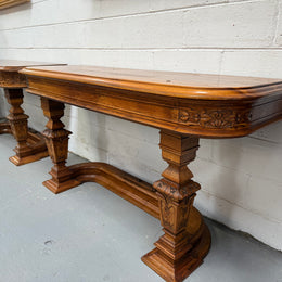 Hard to Find Nicely Carved Walnut Console Tables