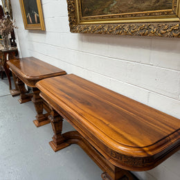 Hard to Find Nicely Carved Walnut Console Tables