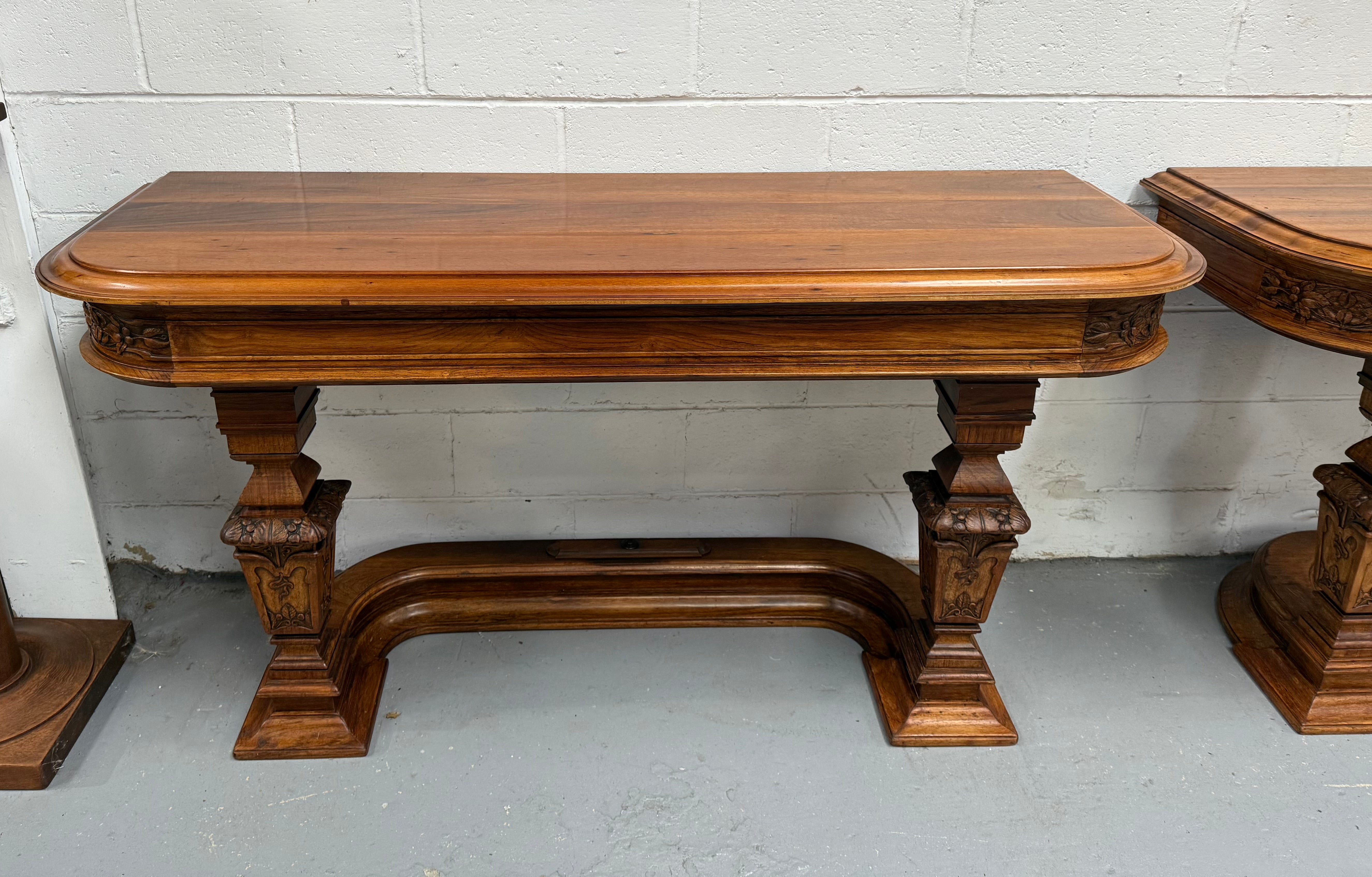 Hard to Find Nicely Carved Walnut Console Tables | Antique & Vintage | Moonee Ponds Antiques | Australia Wide Delivery