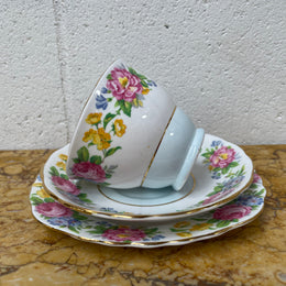 Colclough Bone China Trio Floral Pattern