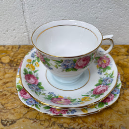 Colclough Bone China Trio Floral Pattern