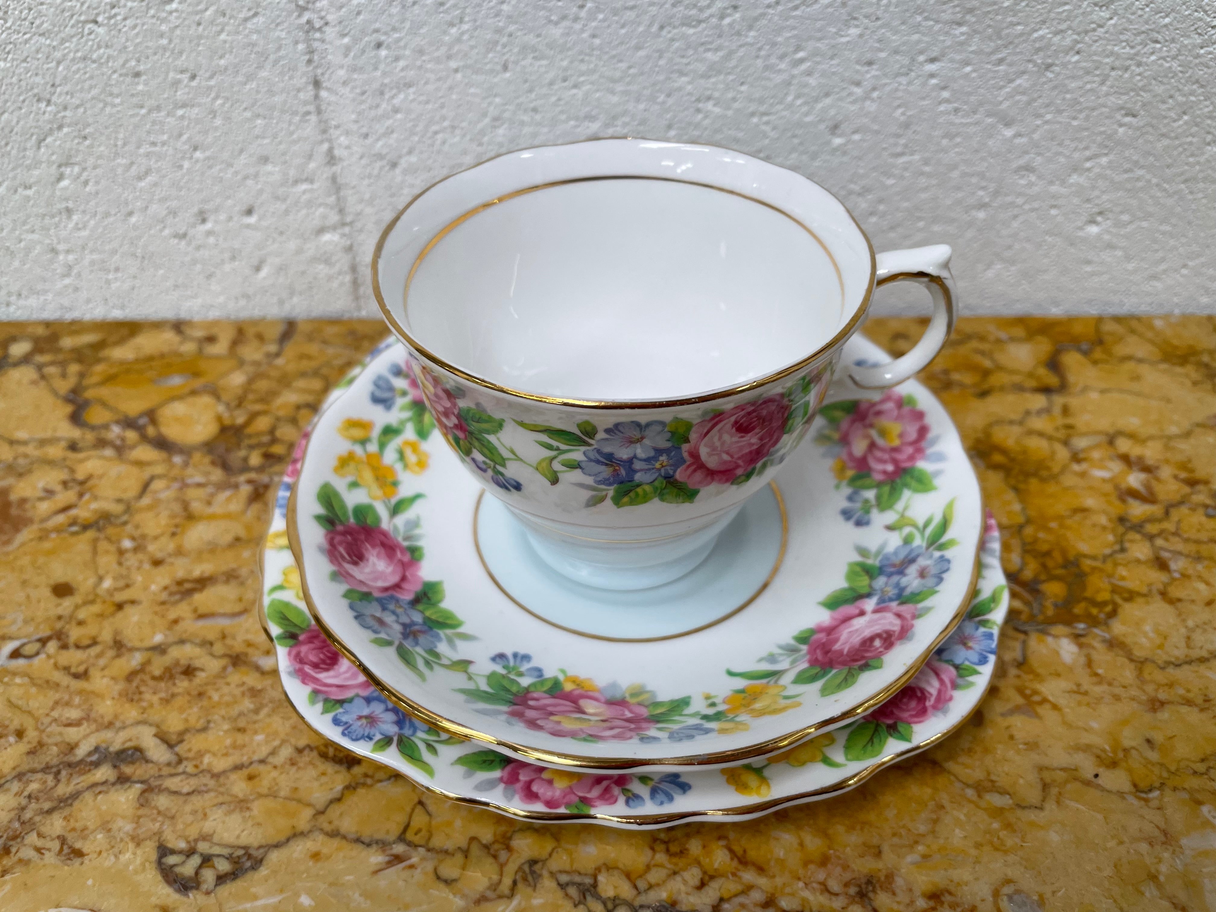 Colclough Bone China Trio Floral Pattern | Antique & Vintage | Moonee Ponds Antiques | Australia Wide Delivery