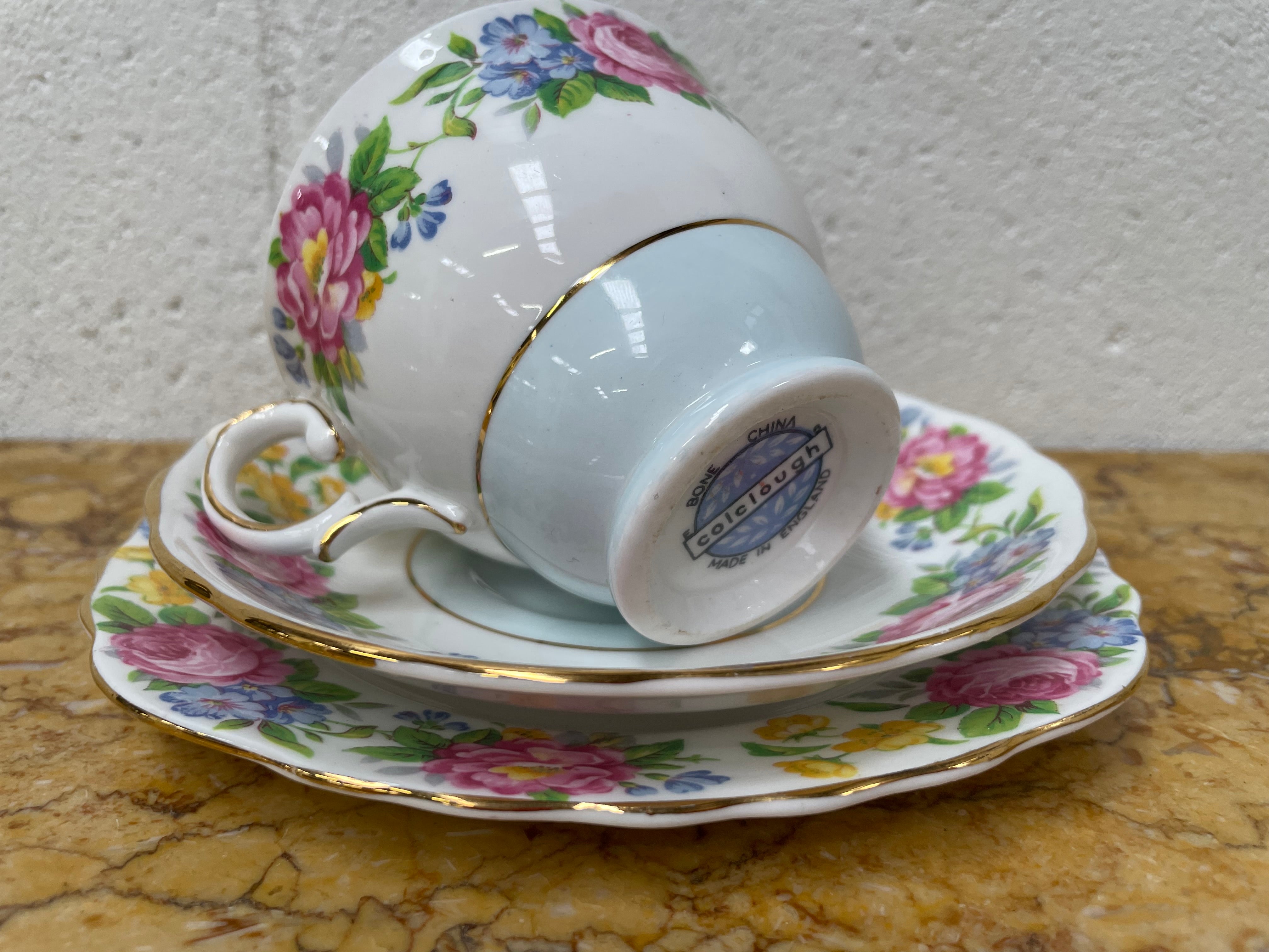 Colclough Bone China Trio Floral Pattern | Antique & Vintage | Moonee Ponds Antiques | Australia Wide Delivery