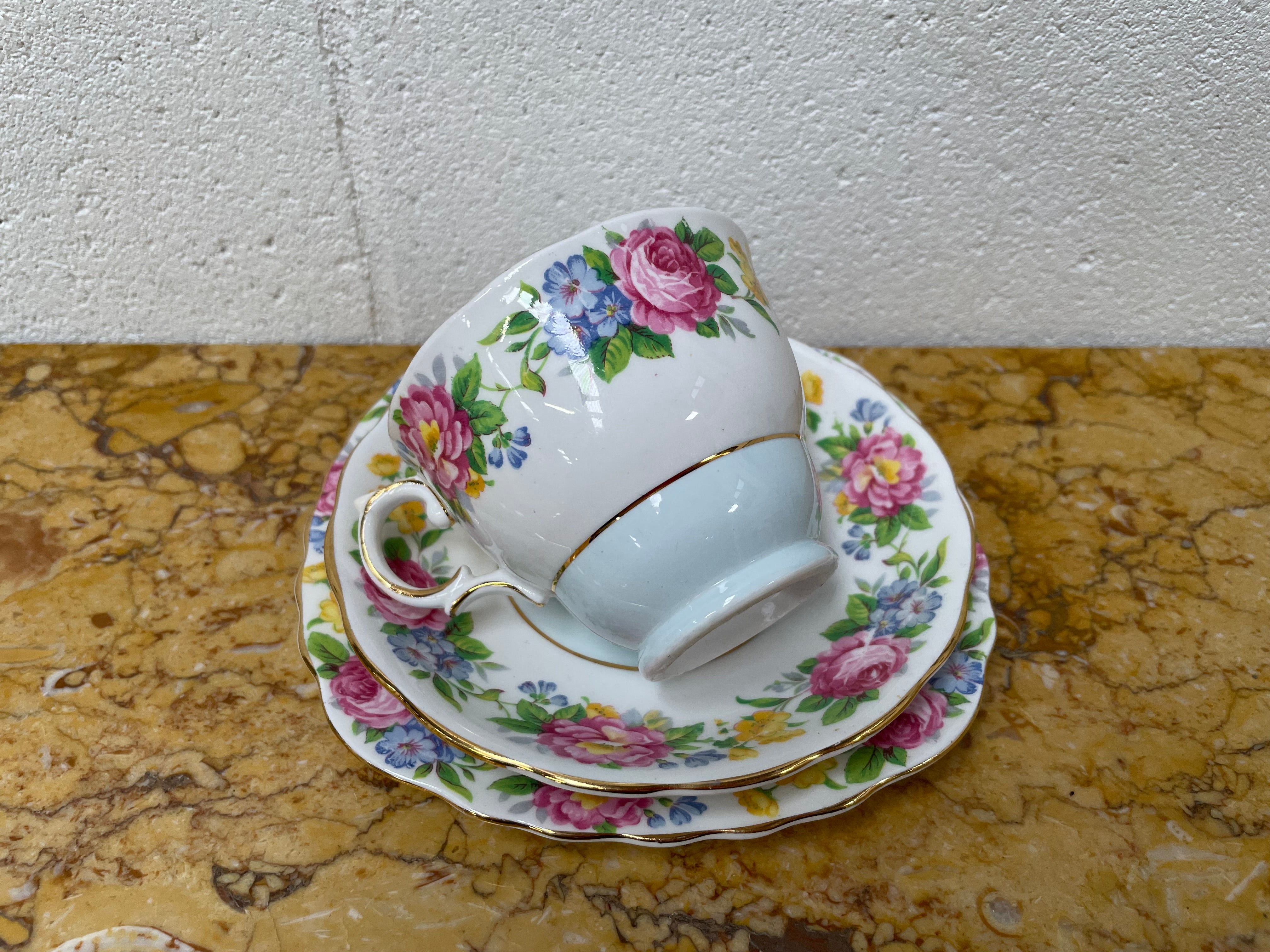 Colclough Bone China Trio Floral Pattern | Antique & Vintage | Moonee Ponds Antiques | Australia Wide Delivery