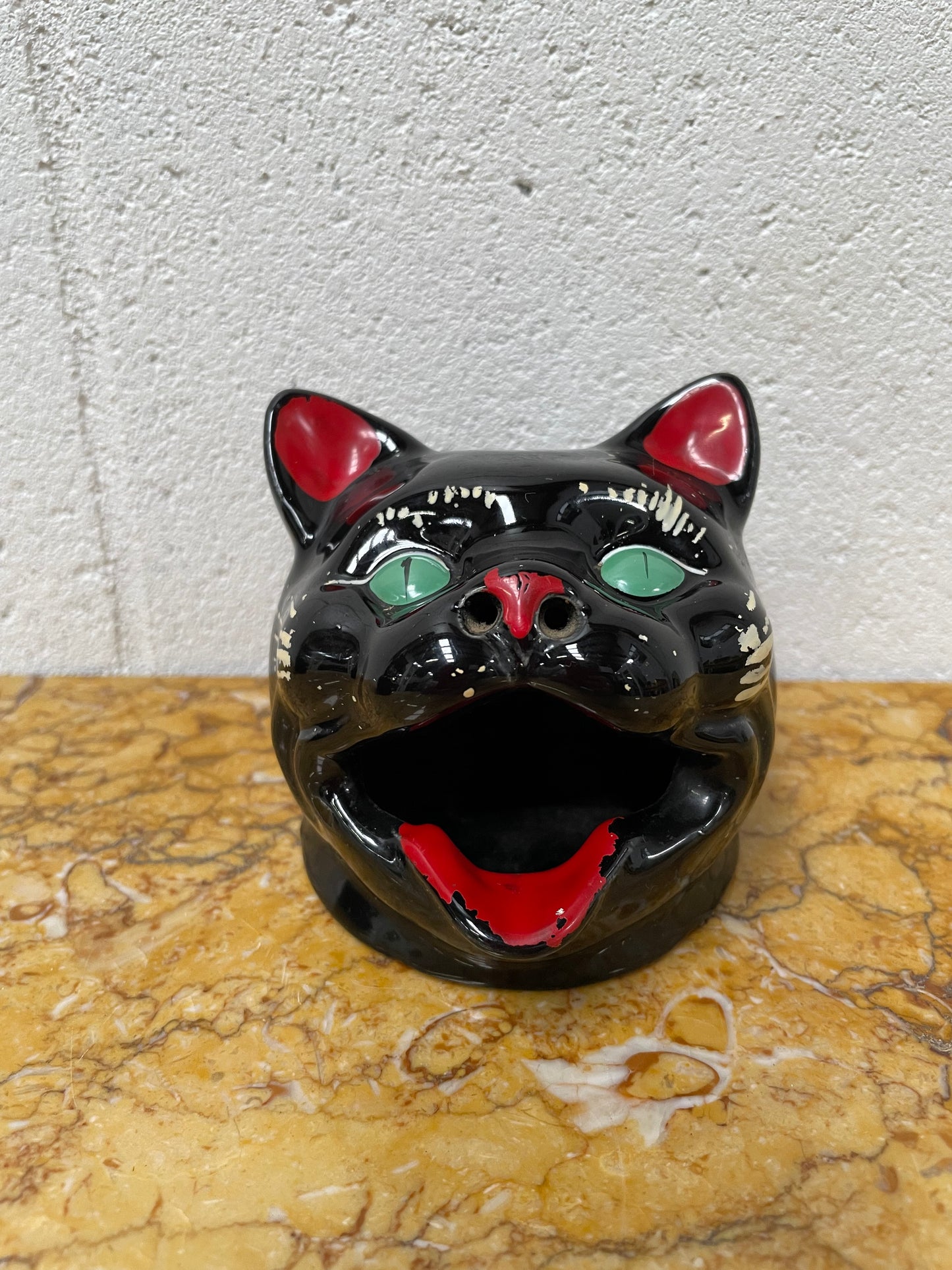 Vintage Wembley Ware Smoking Black Cat Ashtray