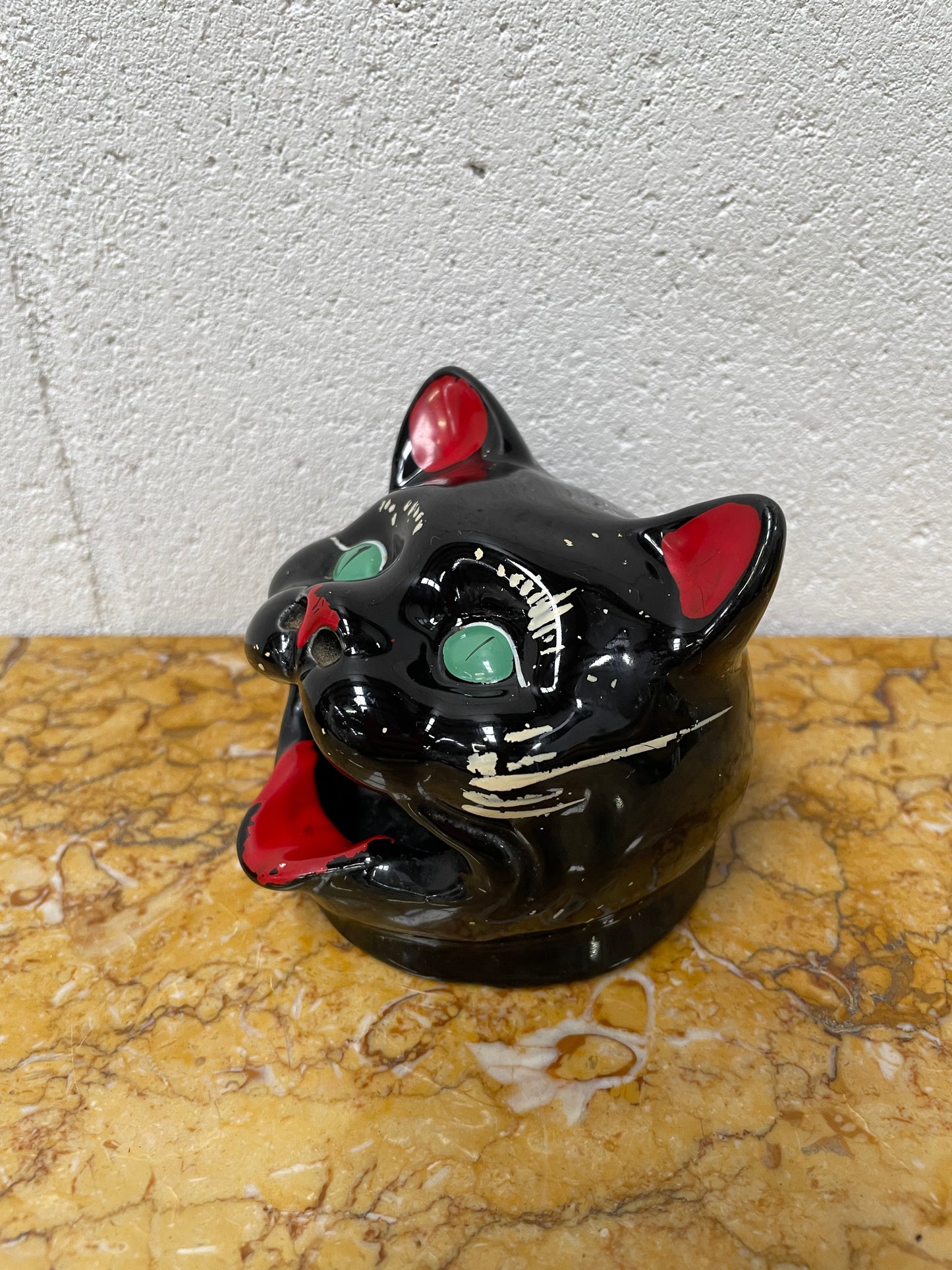 Vintage Wembley Ware Smoking Black Cat Ashtray