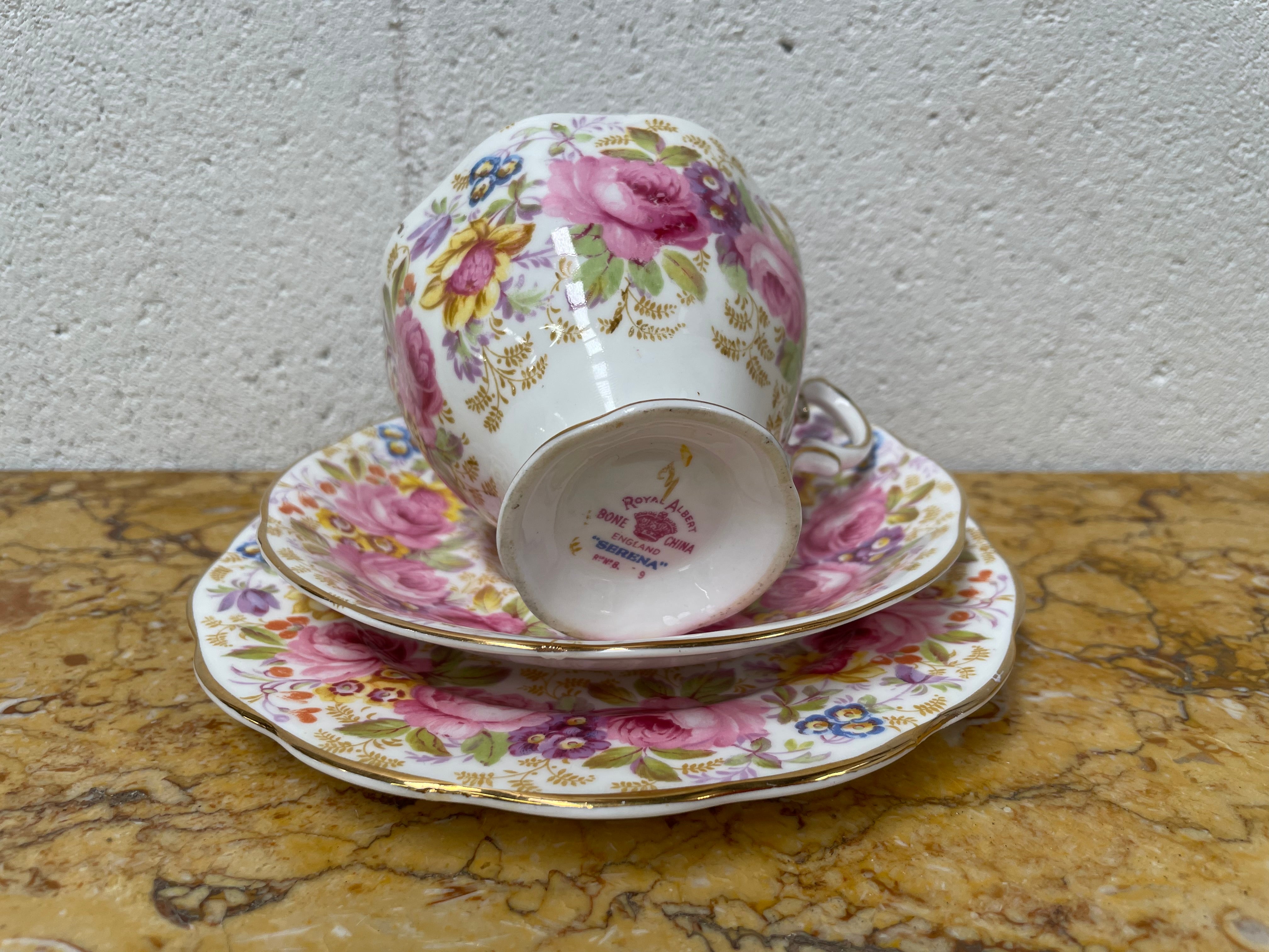 Vintage Royal Albert "Serena" Pattern Trio Made in England | Antique & Vintage | Moonee Ponds Antiques | Australia Wide Delivery