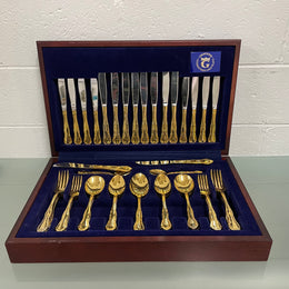 Boxed Set Of Grosvenor Gold Plated Cutlery
