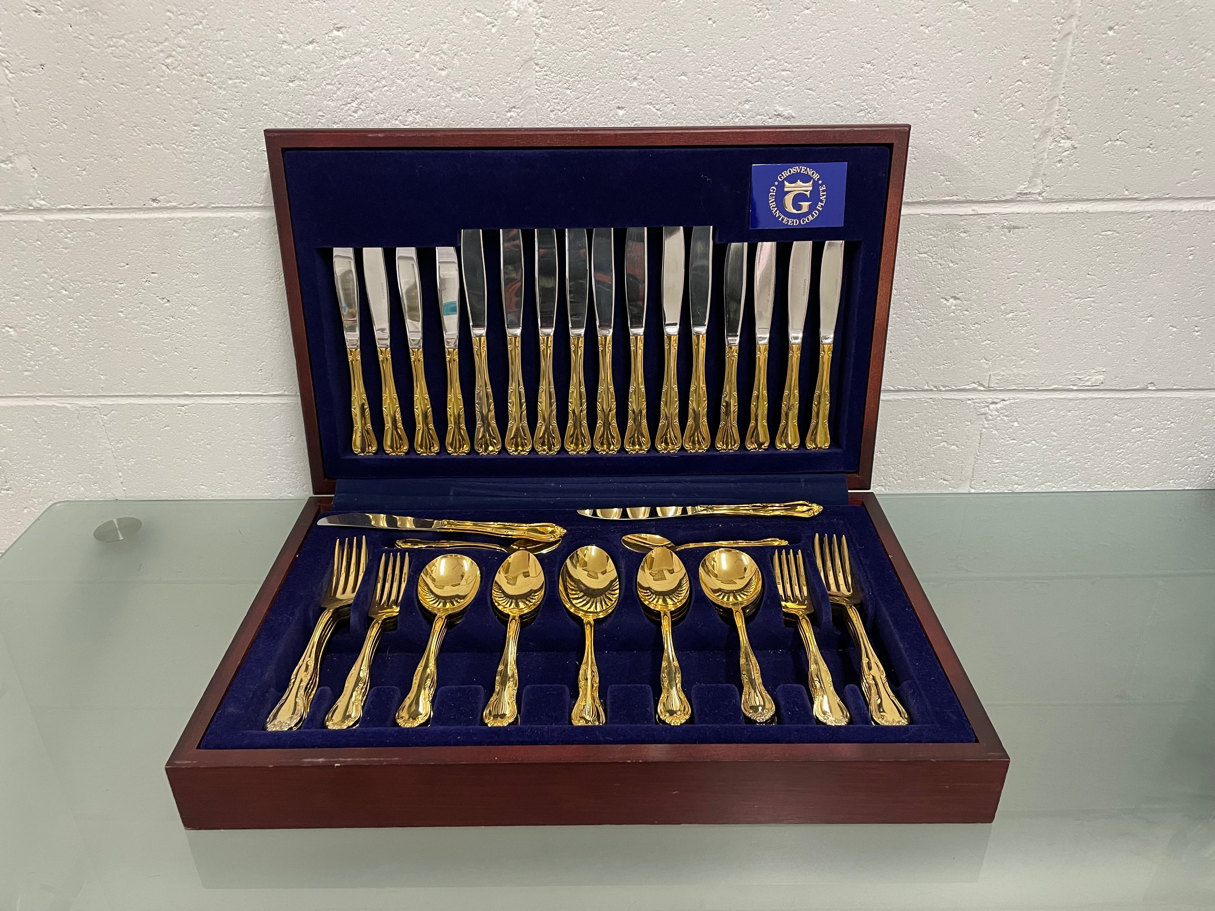 Boxed Set Of Grosvenor Gold Plated Cutlery | Antique & Vintage | Moonee Ponds Antiques | Australia Wide