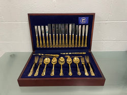Boxed Set Of Grosvenor Gold Plated Cutlery | Antique & Vintage | Moonee Ponds Antiques | Australia Wide Delivery