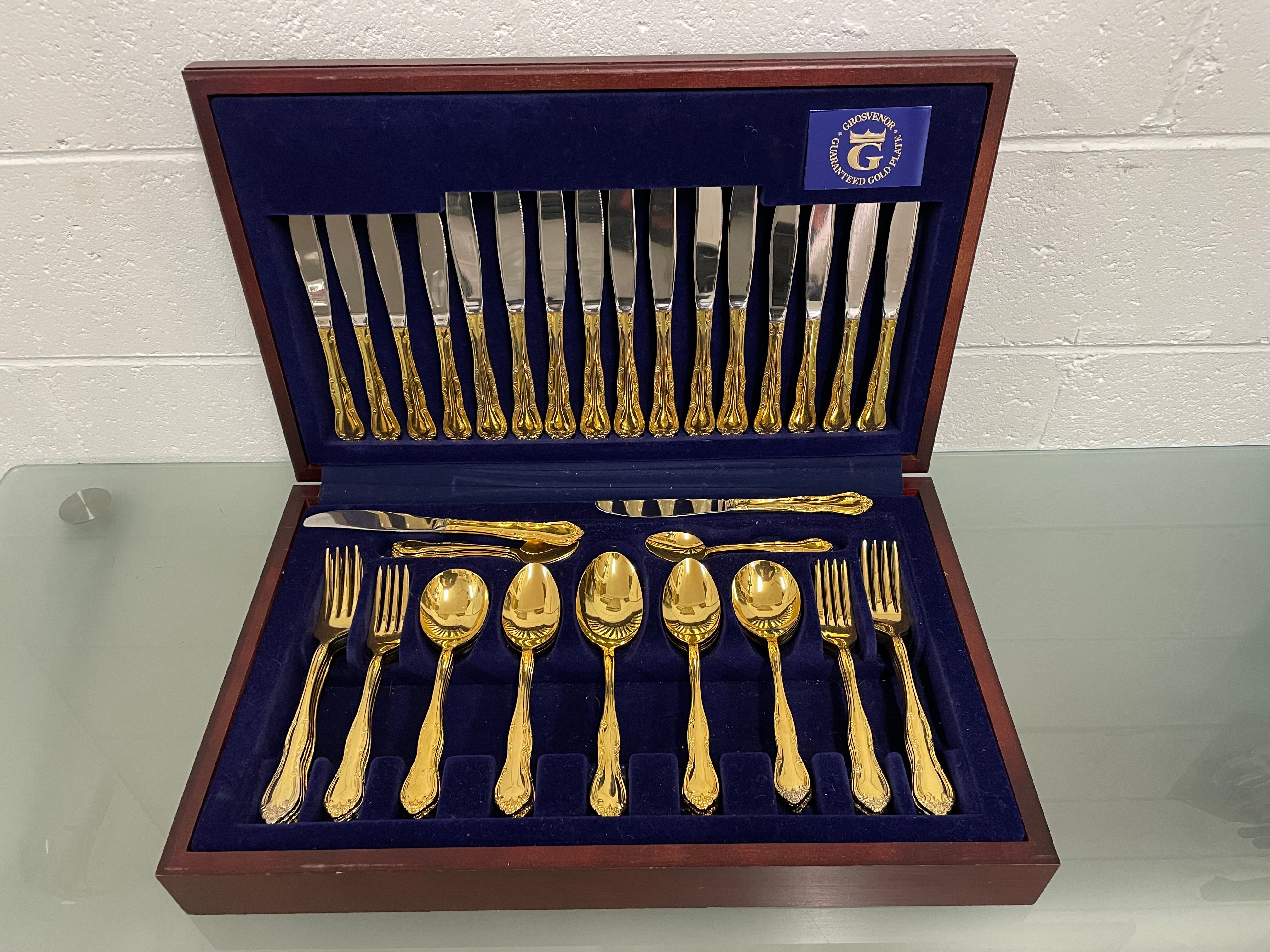 Boxed Set Of Grosvenor Gold Plated Cutlery | Antique & Vintage | Moonee Ponds Antiques | Australia Wide