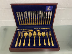 Boxed Set Of Grosvenor Gold Plated Cutlery | Antique & Vintage | Moonee Ponds Antiques | Australia Wide Delivery