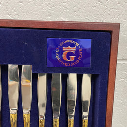 Boxed Set Of Grosvenor Gold Plated Cutlery