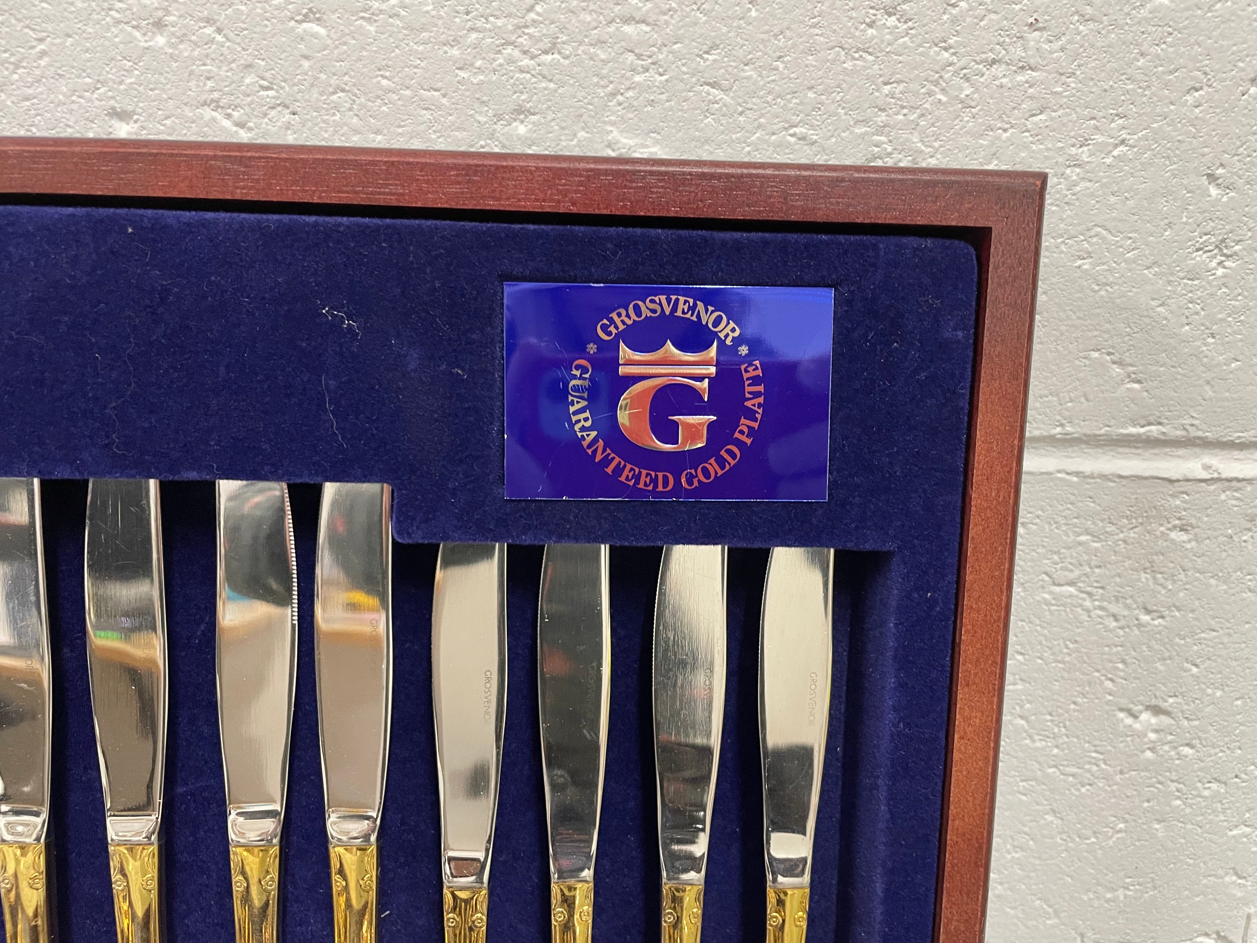 Boxed Set Of Grosvenor Gold Plated Cutlery | Antique & Vintage | Moonee Ponds Antiques | Australia Wide