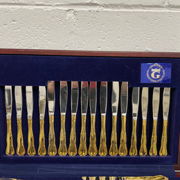 Boxed Set Of Grosvenor Gold Plated Cutlery