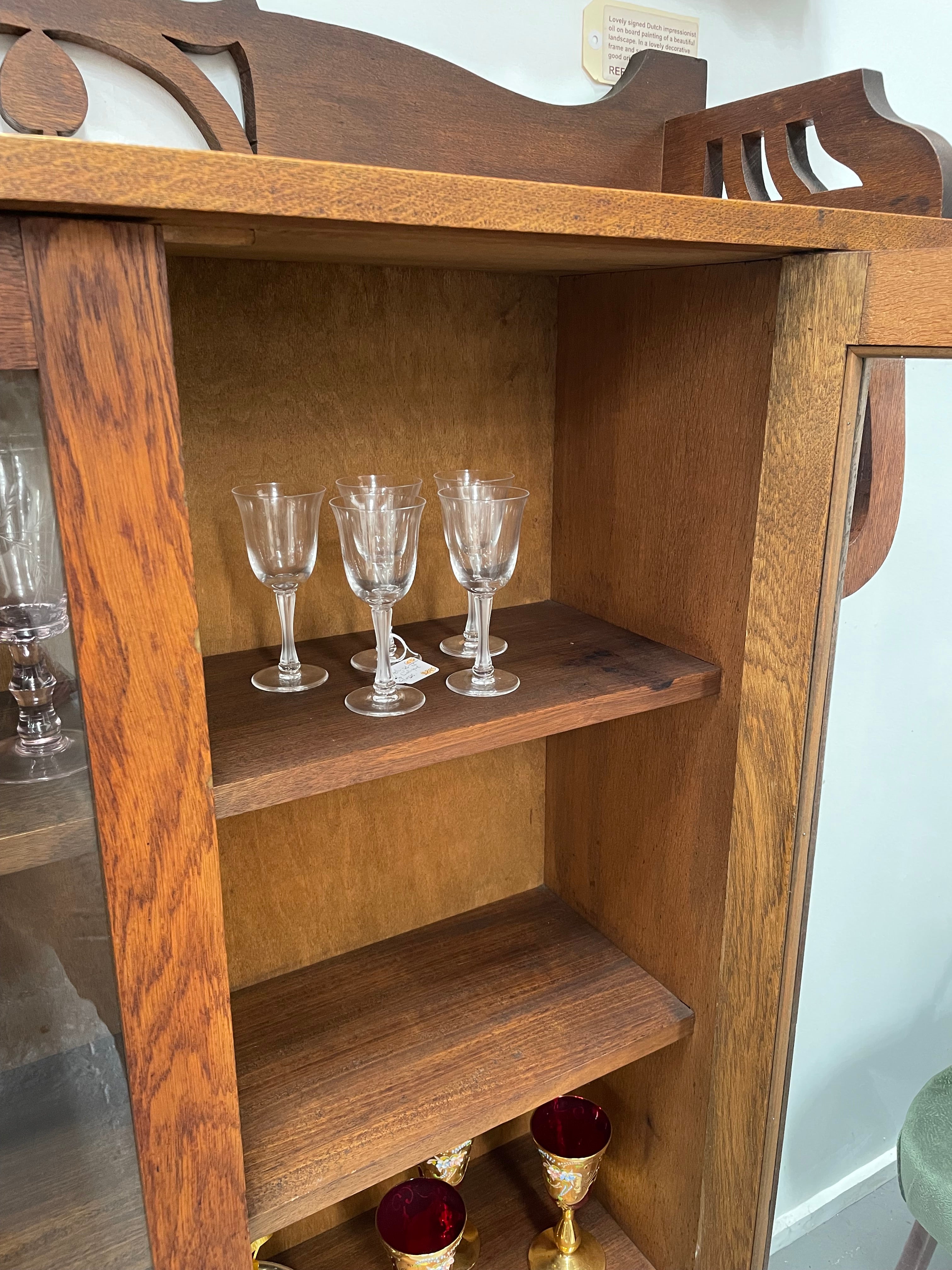 Art Nouveau Oak Bookcase/Display Cabinet | Antique & Vintage | Moonee Ponds Antiques | Australia Wide Delivery