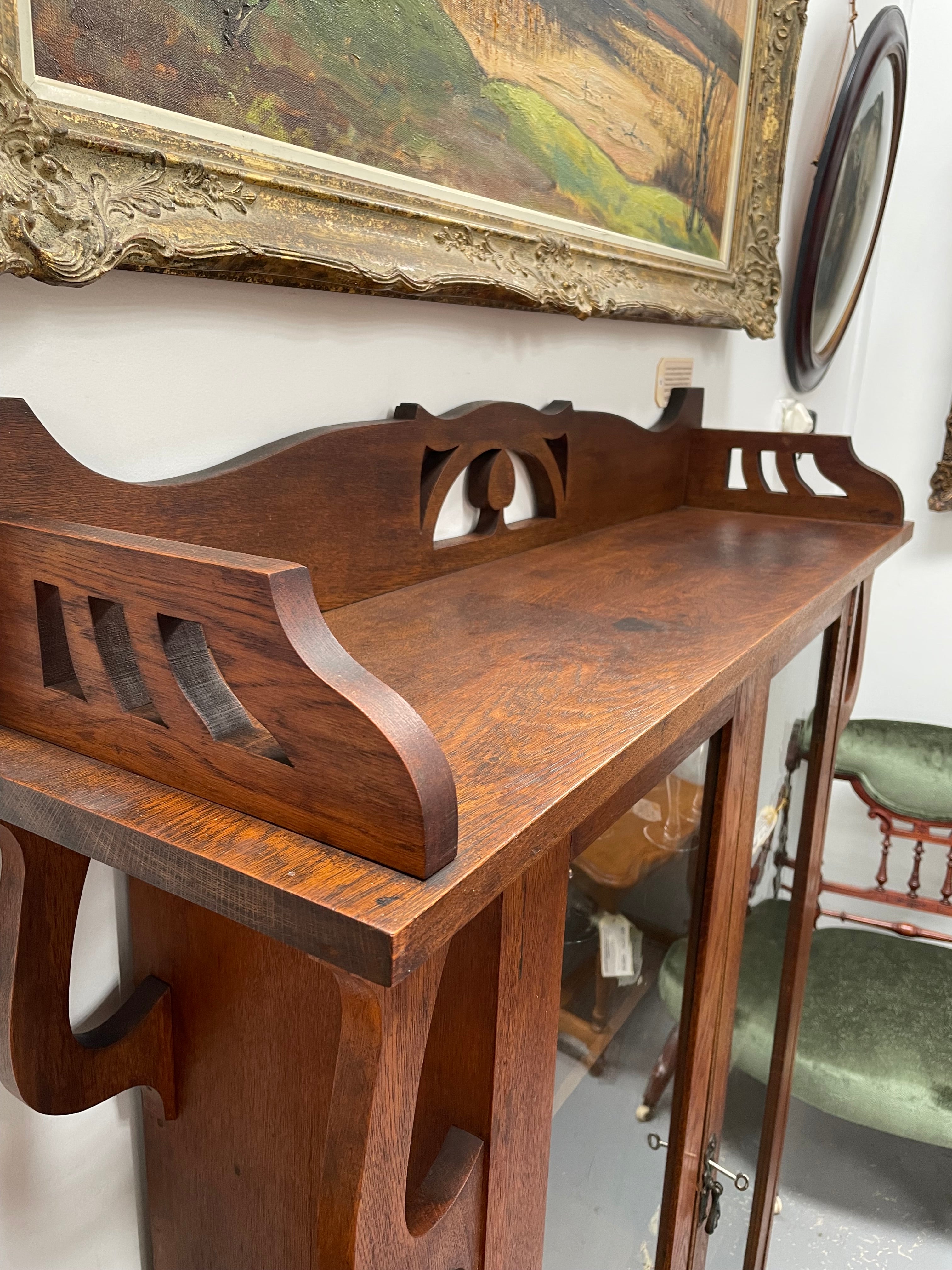 Art Nouveau Oak Bookcase/Display Cabinet | Antique & Vintage | Moonee Ponds Antiques | Australia Wide Delivery