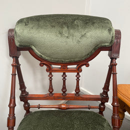 Stylish Victorian Mahogany Nursing Chair Nicely Upholstered
