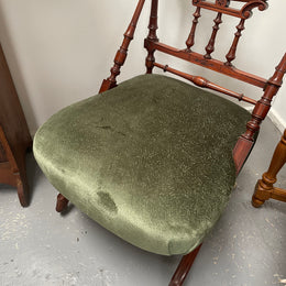 Stylish Victorian Mahogany Nursing Chair Nicely Upholstered