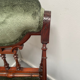 Stylish Victorian Mahogany Nursing Chair Nicely Upholstered