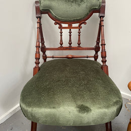 Stylish Victorian Mahogany Nursing Chair Nicely Upholstered