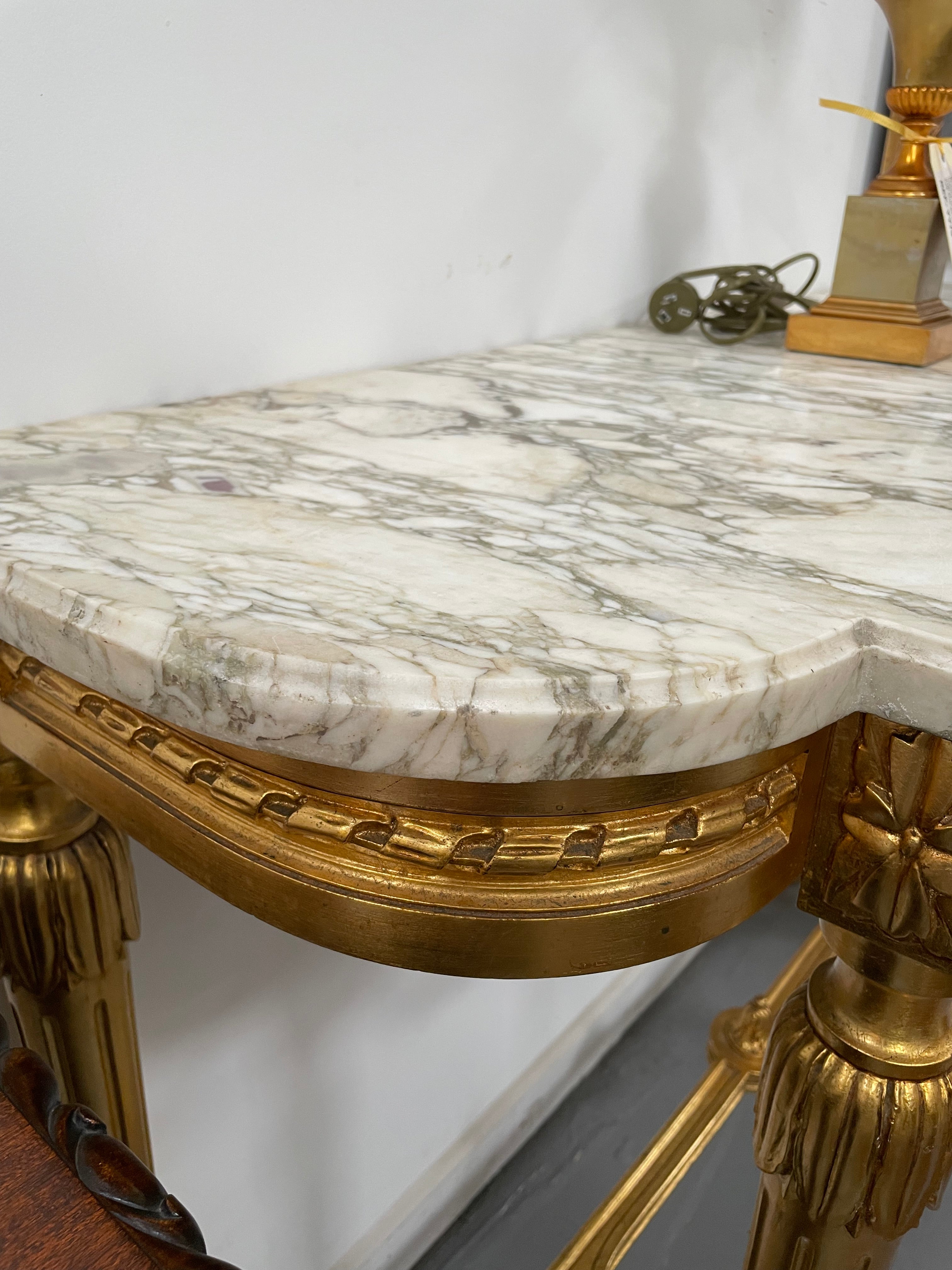 French 19th Century Louis 16th Style Gilt White Marble Top Console Table | Antique & Vintage | Moonee Ponds Antiques | Australia Wide Delivery