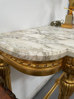 French 19th Century Louis 16th Style Gilt White Marble Top Console Table | Antique & Vintage | Moonee Ponds Antiques | Australia Wide Delivery
