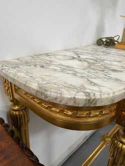 French 19th Century Louis 16th Style Gilt White Marble Top Console Table | Antique & Vintage | Moonee Ponds Antiques | Australia Wide Delivery
