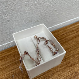 Sterling Silver Dolphin & Amethyst Stone Bracelet