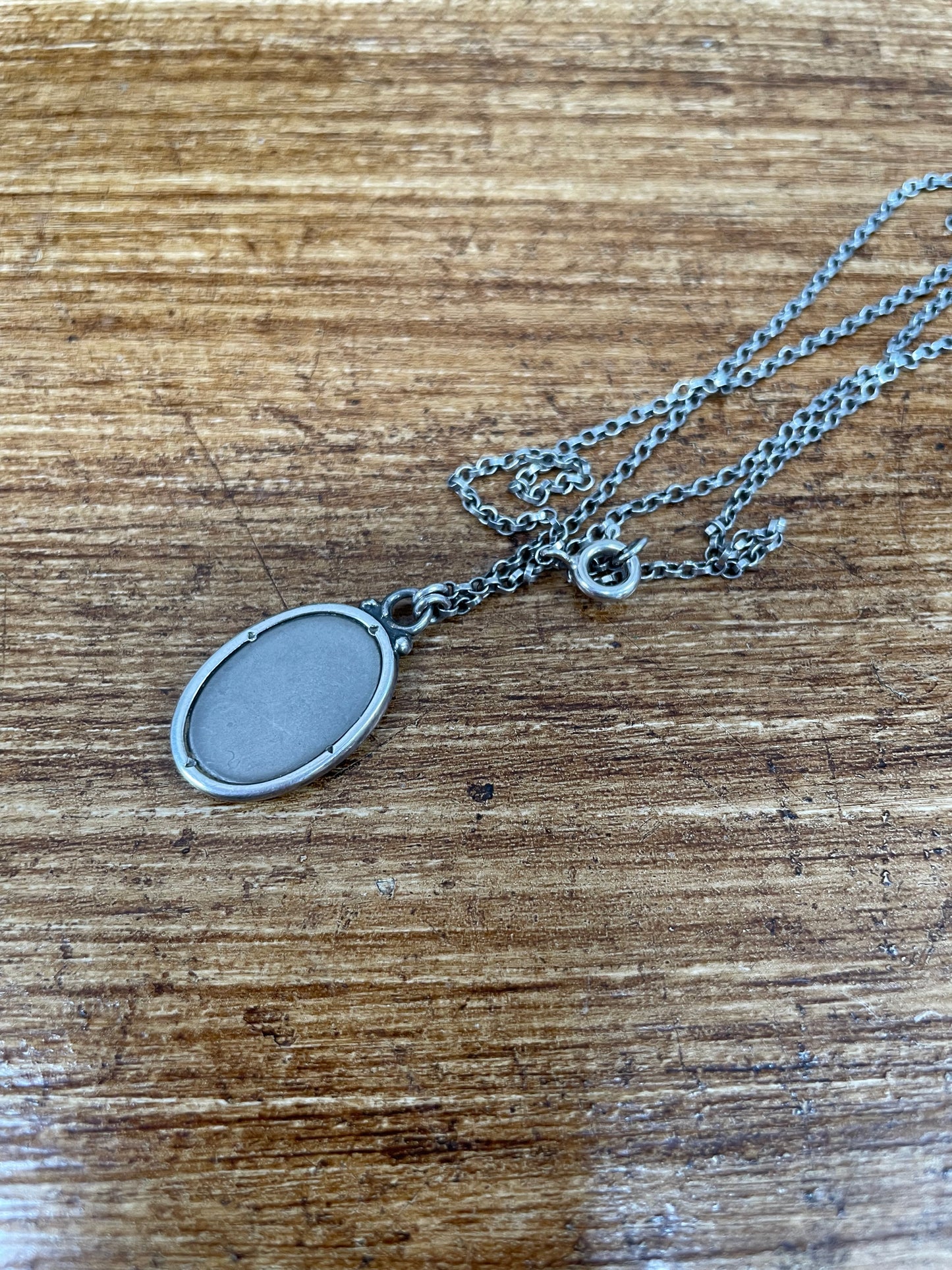 Vintage Sterling Silver Art Pendant & Chain