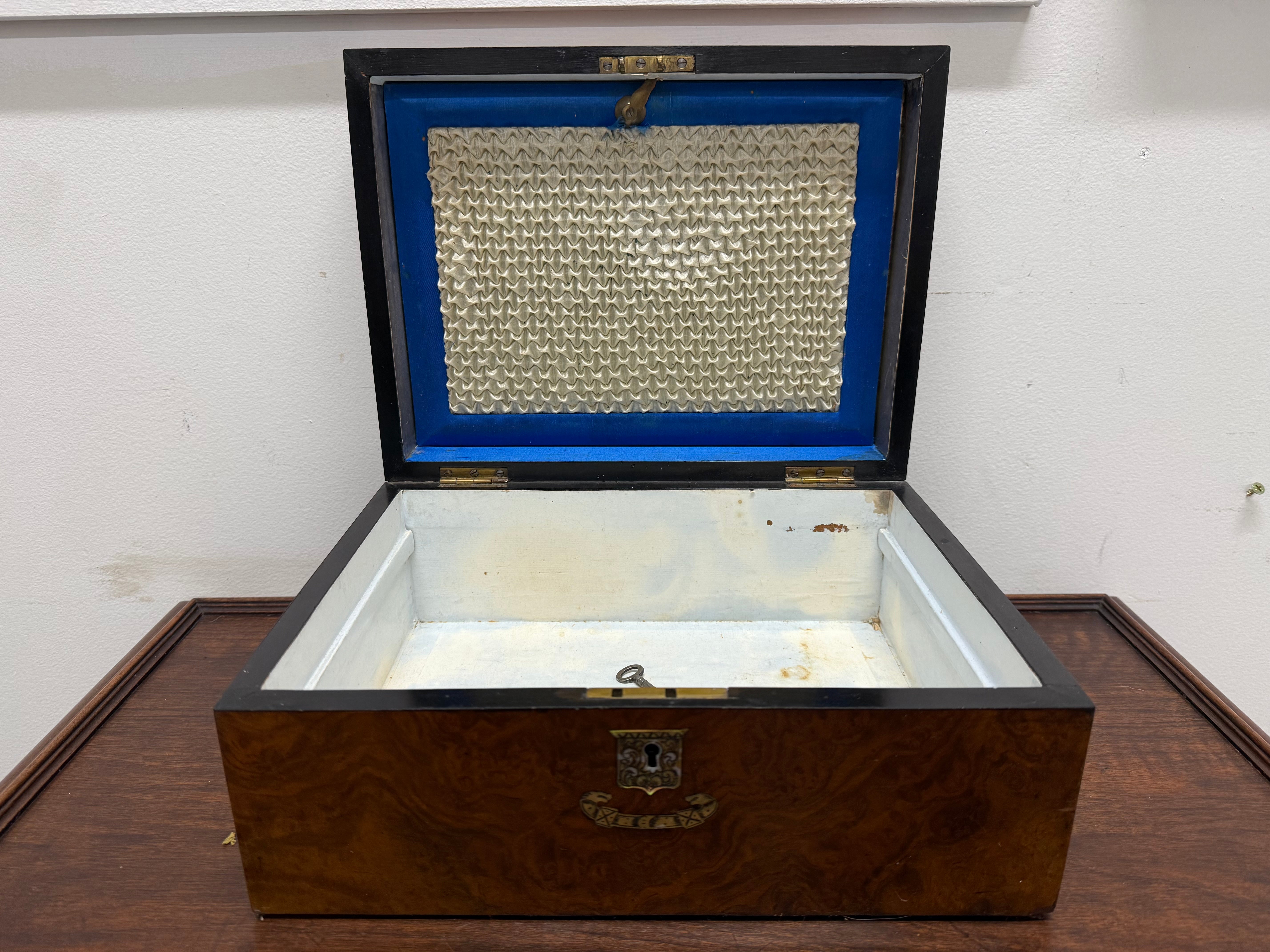 Victorian Burr Walnut Inlay Box | Antique & Vintage | Moonee Ponds Antiques | Australia Wide Delivery