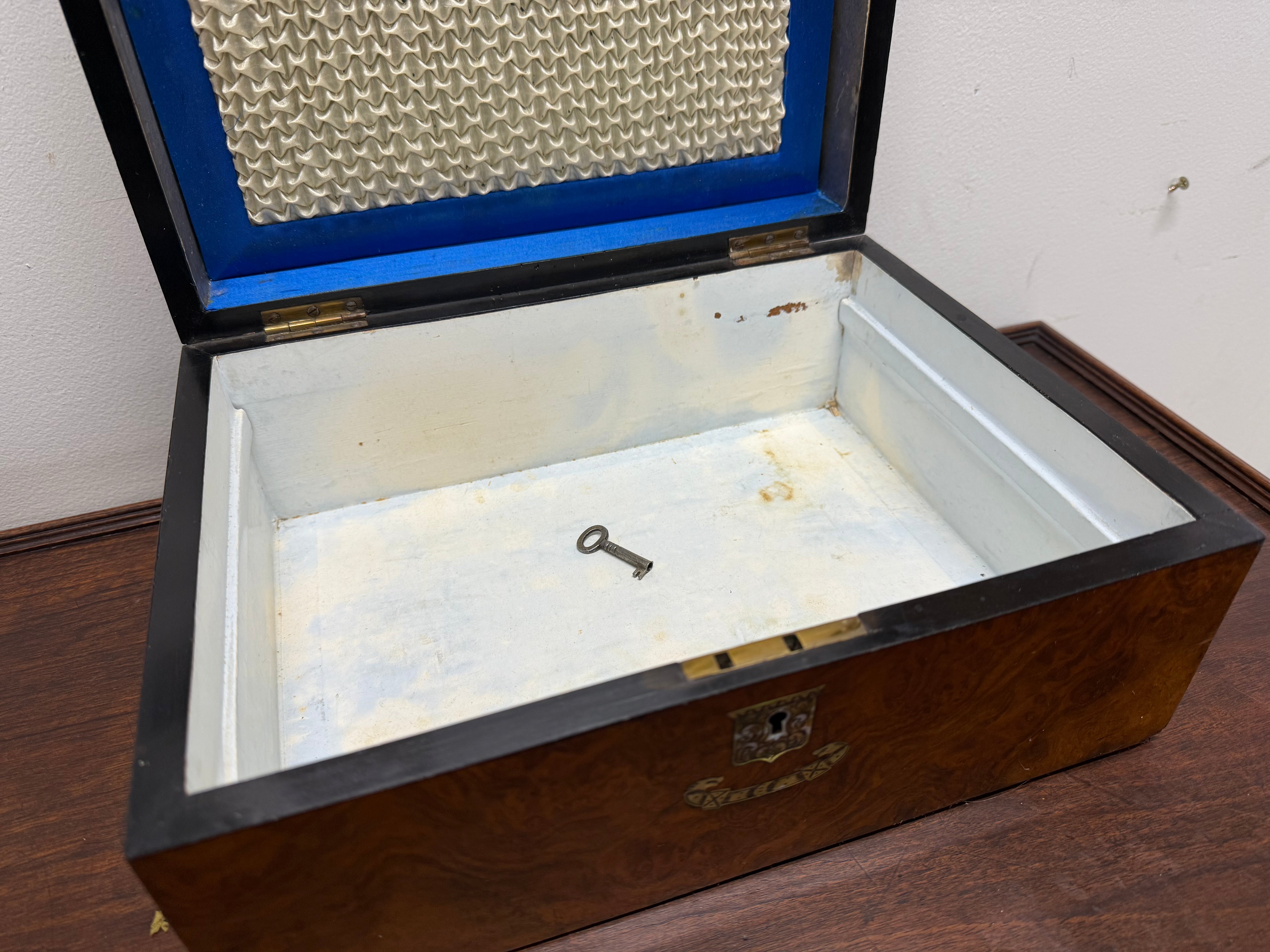 Victorian Burr Walnut Inlay Box | Antique & Vintage | Moonee Ponds Antiques | Australia Wide Delivery