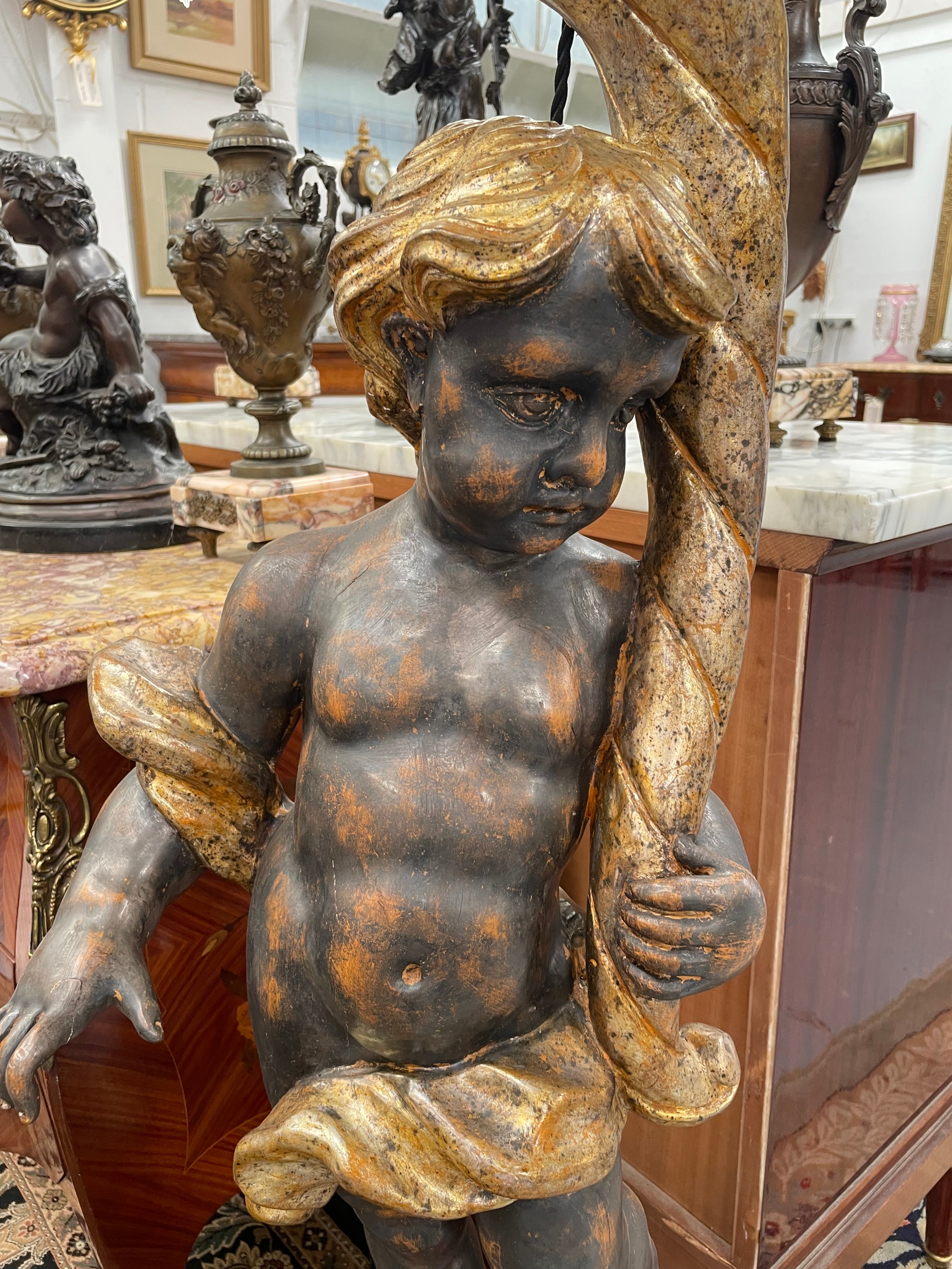 Late 19th Century Blackamoor Lamp With Crystal Drops | Antique & Vintage | Moonee Ponds Antiques | Australia Wide Delivery